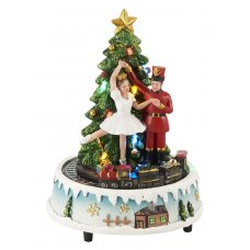 Χριστουγεννιάτικο Διακοσμητικό Δεντράκι με Μπαλαρίνα και LED (20,5cm)